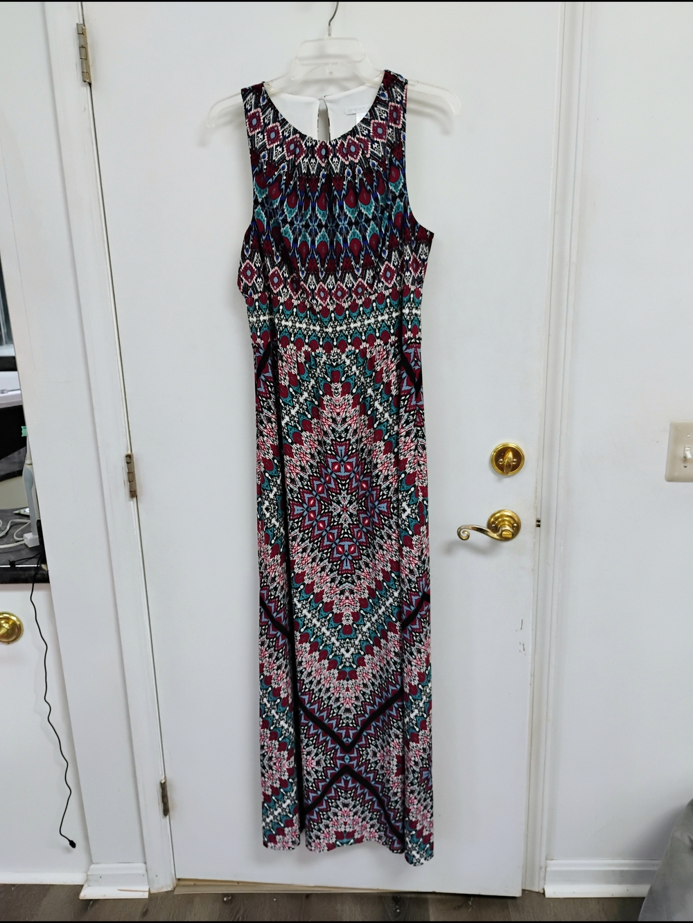 London Times Sleeveless Printed Maxi Dress Size 10